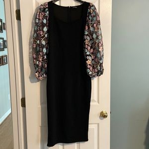 Shein midi maxi dress embellished sleeves